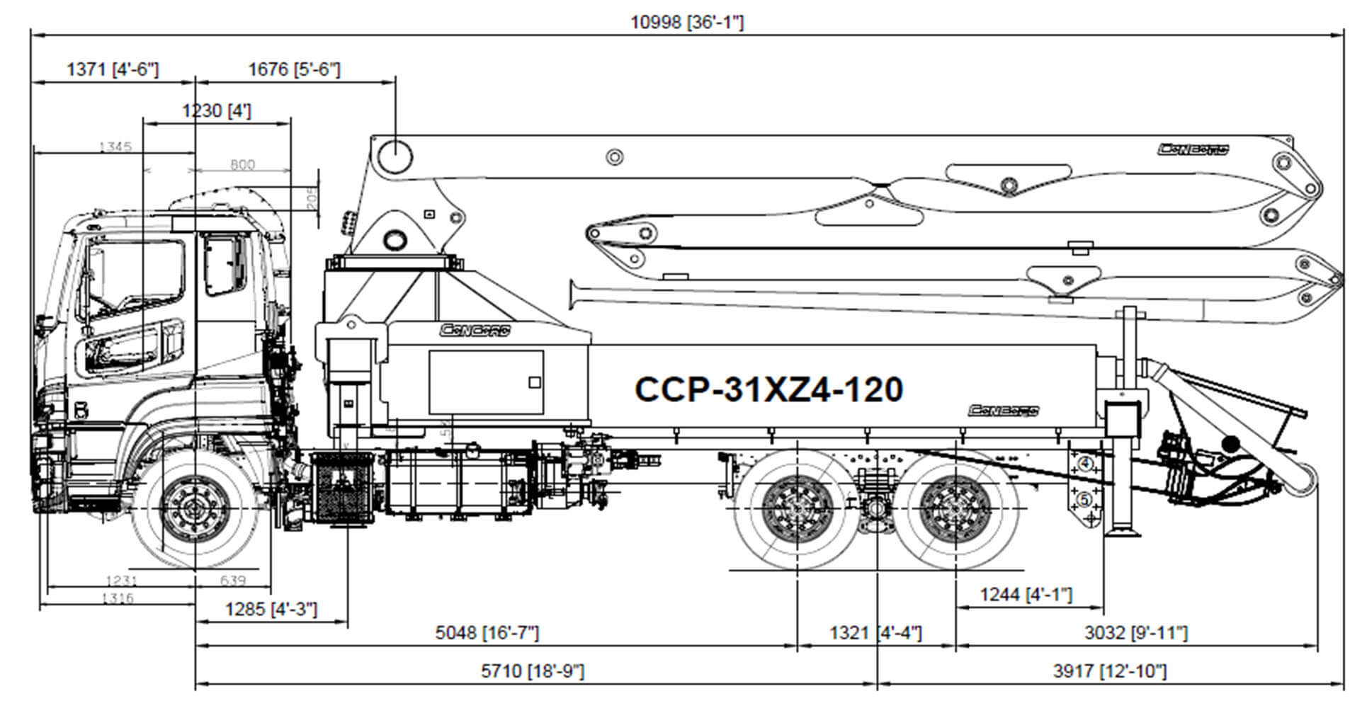 31‐METRE 4 SECTION Z‐FOLD BOOM PUMP CCP‐31XZ4‐120 - Concord Concrete Pumps Australia