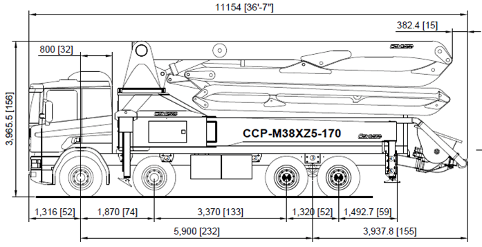 38‐Metre 5 Section Z‐Fold Boom Pump - CCP‐38XZ5‐170 - Concord Concrete Pumps Australia
